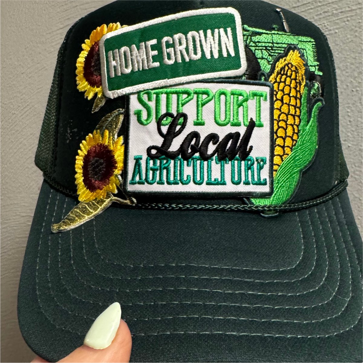 Support Local Agriculture Home Grown Collage Trucker Hat