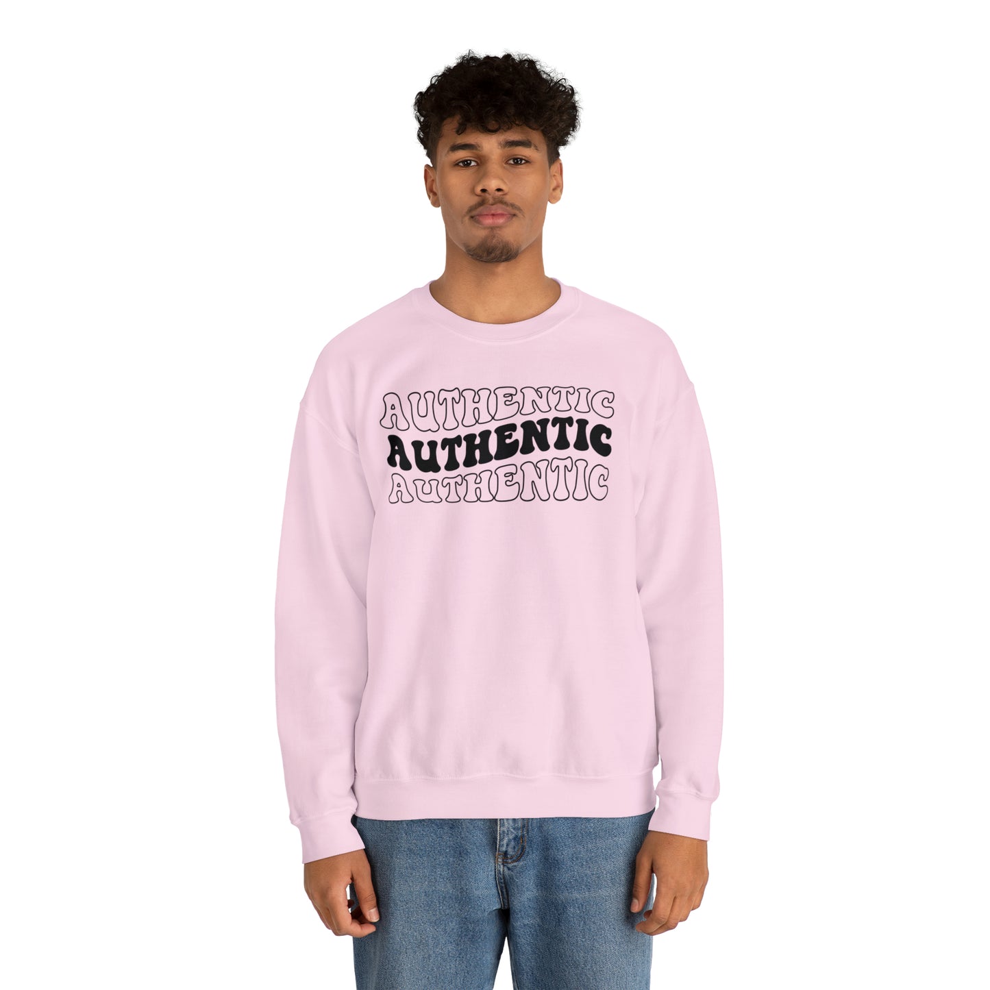 "Authentic" Black Logo Unisex Heavy Blend™ Crewneck Sweatshirt