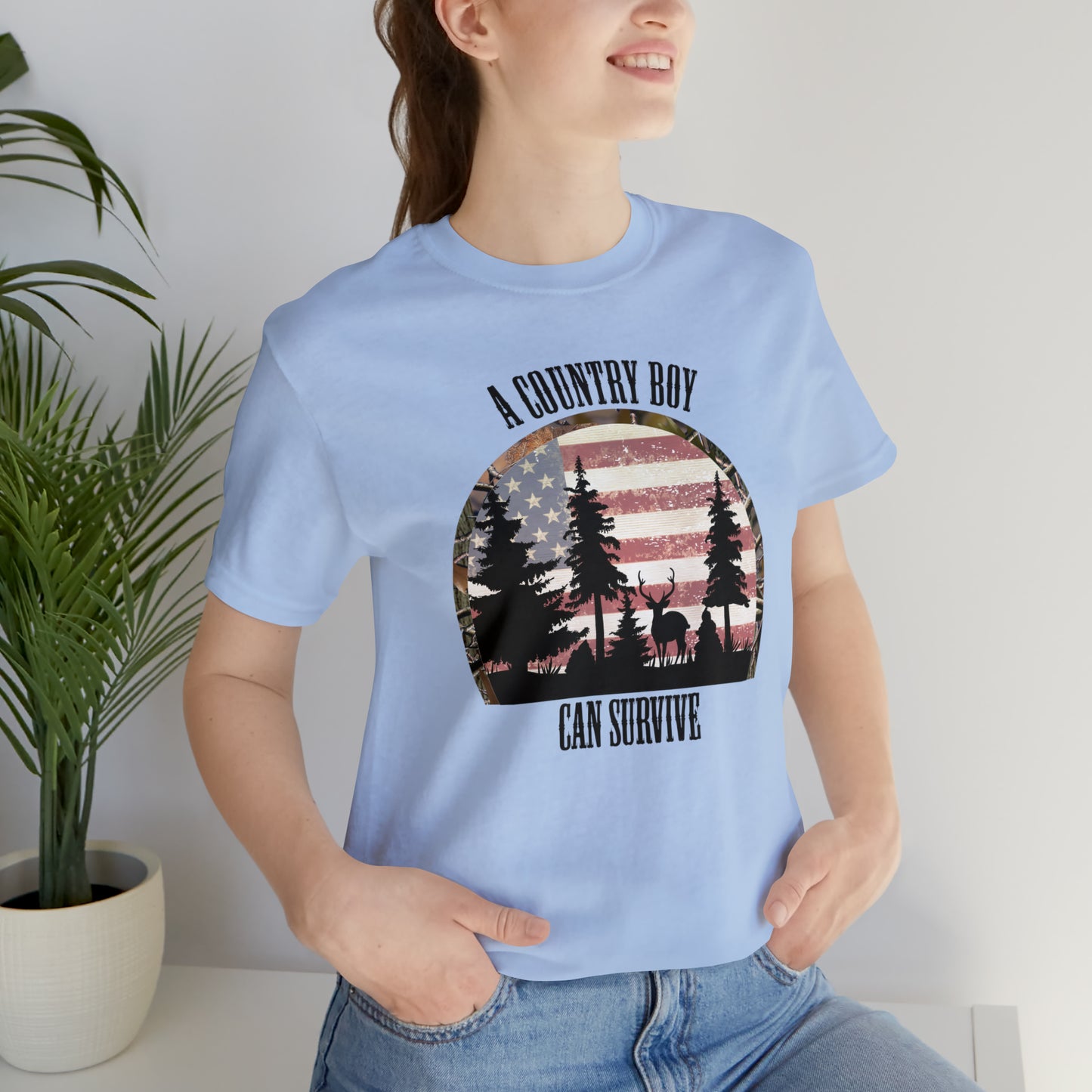 "A Country Boy Can Survive" Unisex Jersey Short Sleeve Tee