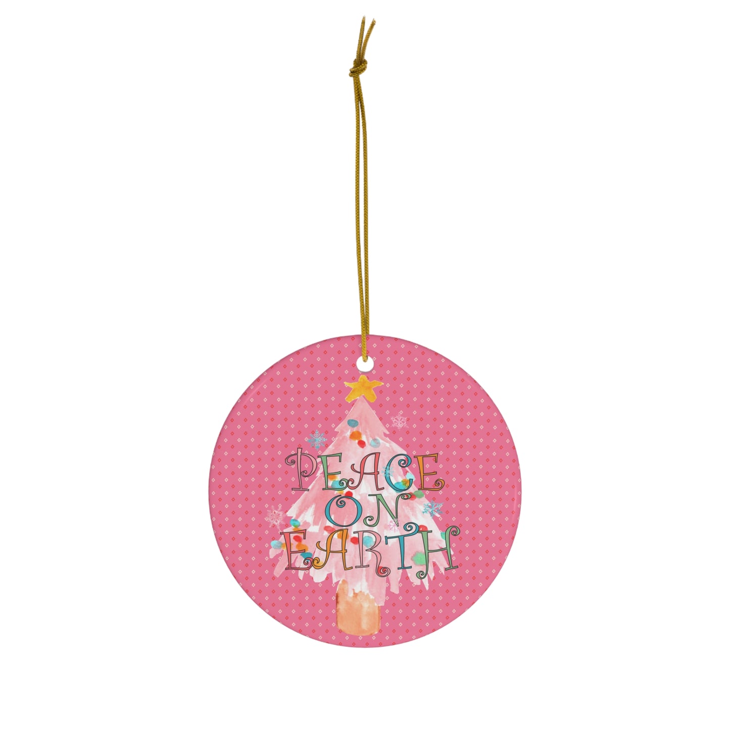 Peace on Earth Christmas Holiday Ceramic Ornament