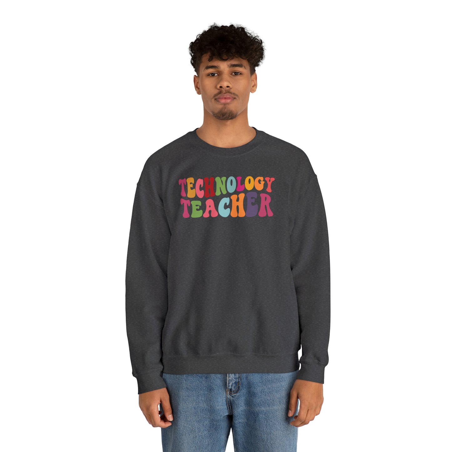 Multi-Colored Technology Teacher Lined Heavyweight Crewneck Sweatshirt