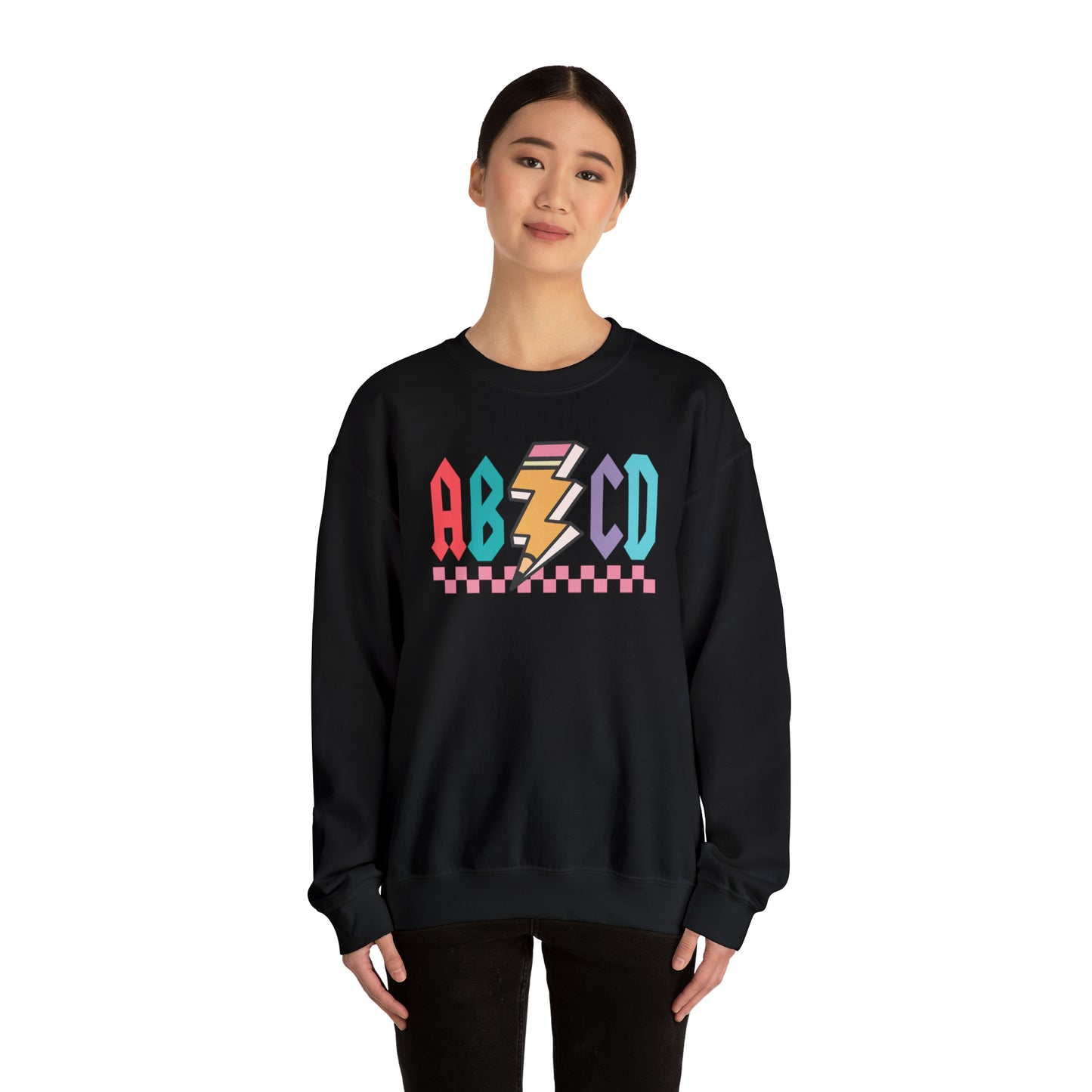 Vintage ABCD Rock and Roll Teacher Heavy Blend™ Crewneck Sweatshirt