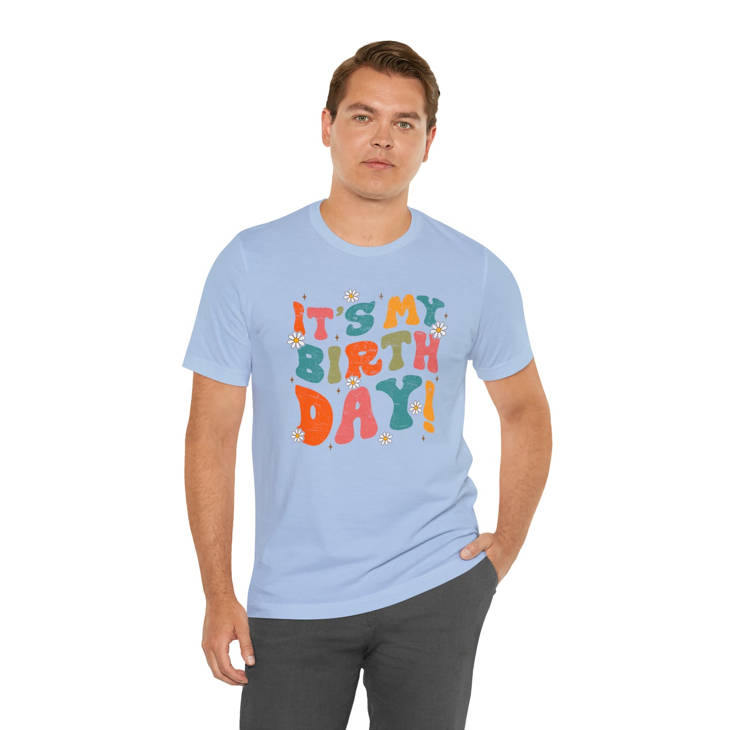 Distressed It's My Birthday Colorful Daisy T-Shirt