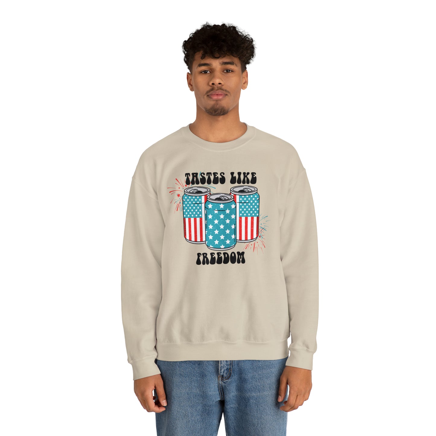 USA America Tastes Like Freedom Party Can Heavy Blend™ Crewneck Sweatshirt