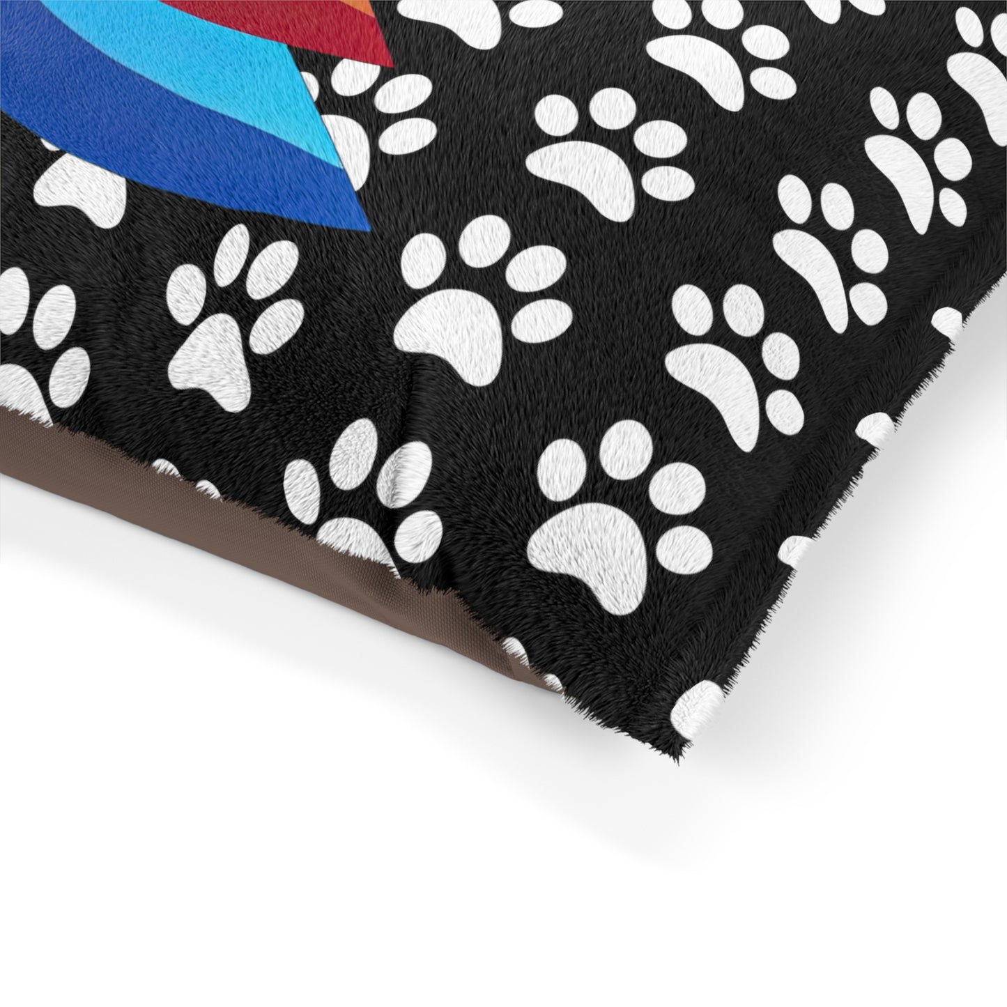 Layered Rainbow Tree Paw Print Pet Bed