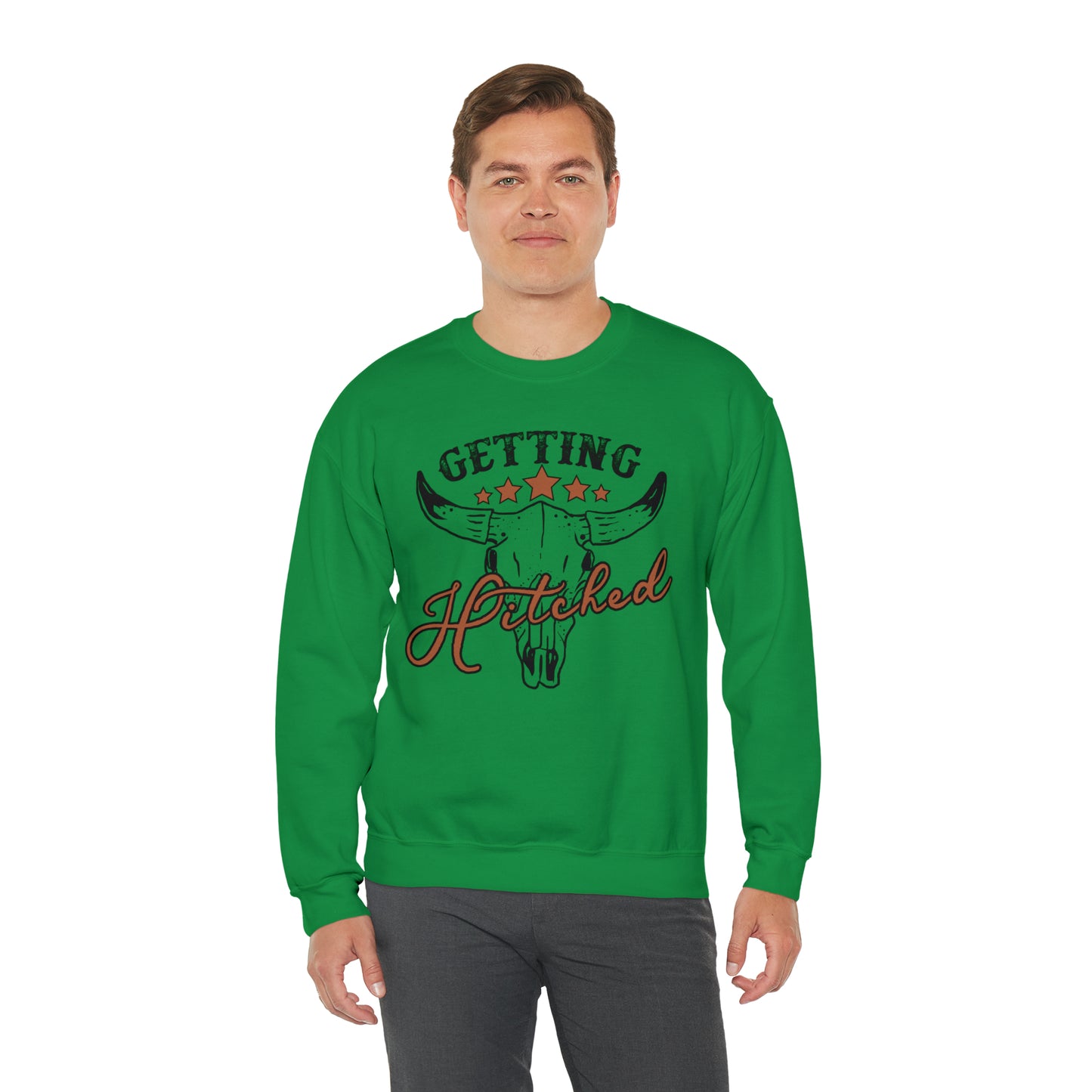 Vintage Getting Hitched Bride Unisex Heavy Blend™ Crewneck Sweatshirt