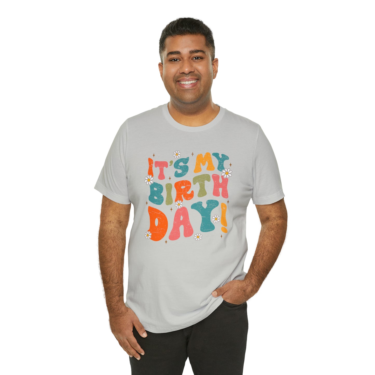 Distressed It's My Birthday Colorful Daisy T-Shirt