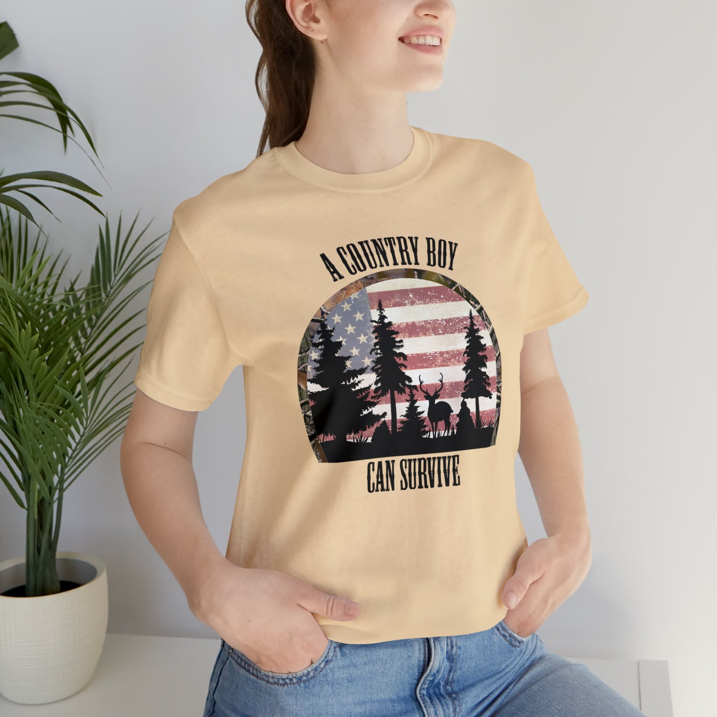 "A Country Boy Can Survive" Unisex Jersey Short Sleeve Tee