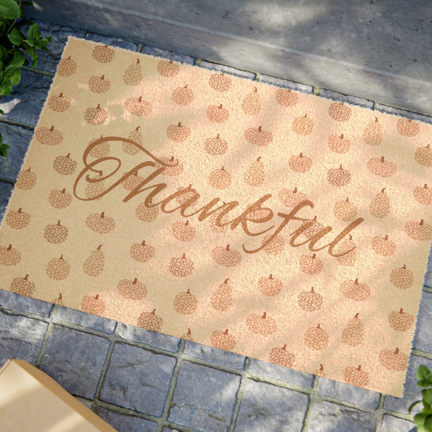 Thankful Classic Pumpkin Fall/ Thanksgiving Coir Mat