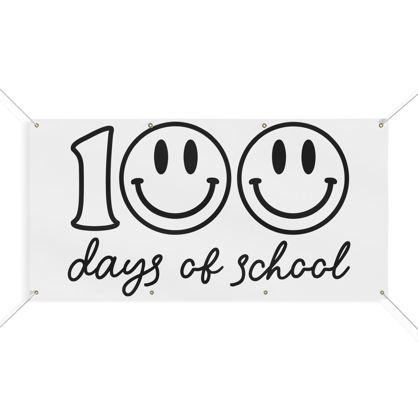 Be Creative 100 Days of School School Matte Banner - White