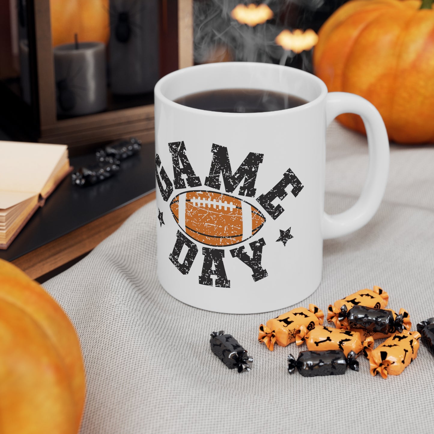 Game Day Football Ceramic Mug 11oz - White