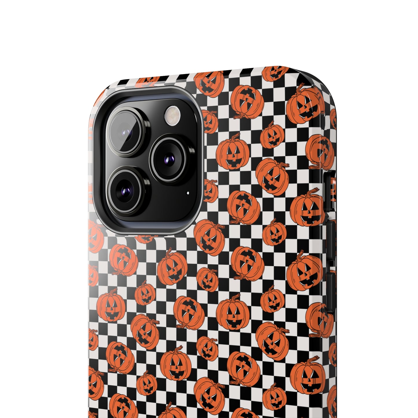 Pumpkin / Jack-O-Lantern Checkerboard Halloween/ Fall Patterned Tough Phone Cases