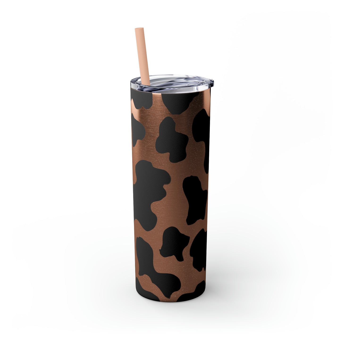 Country Cow Print Skinny Tumbler with Straw, 20oz