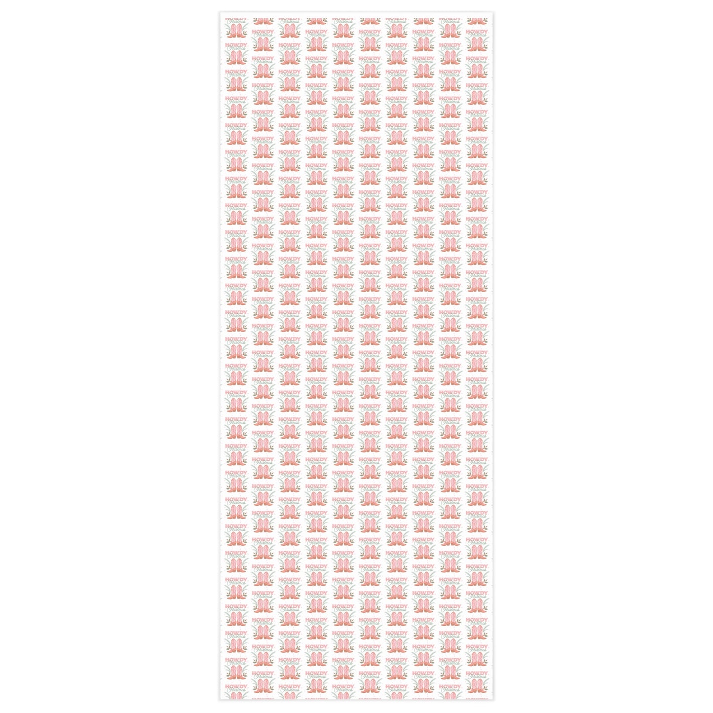Howdy Christmas Pink Cowboy Boots Wrapping Paper