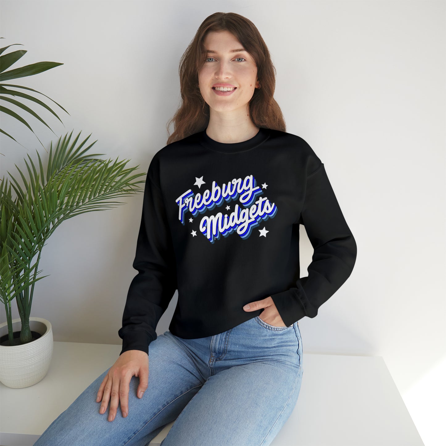 Retro Freeburg Midgets Unisex Heavy Blend™ Crewneck Sweatshirt