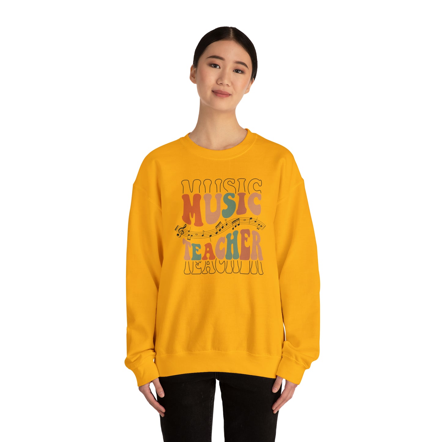 Music Teacher Multi-Line Heavyweight Crewneck Sweatshirt