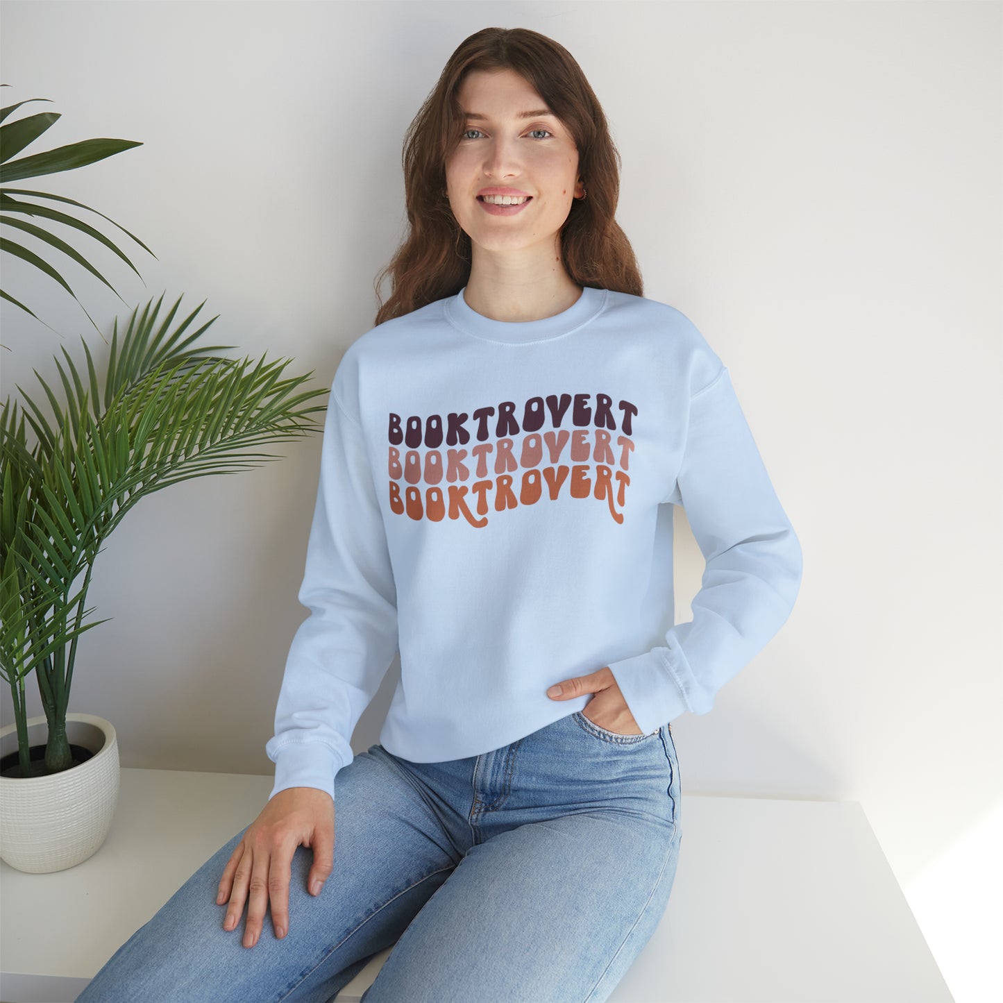 Warm Booktrovert Unisex Heavy Blend Crewneck Sweatshirt