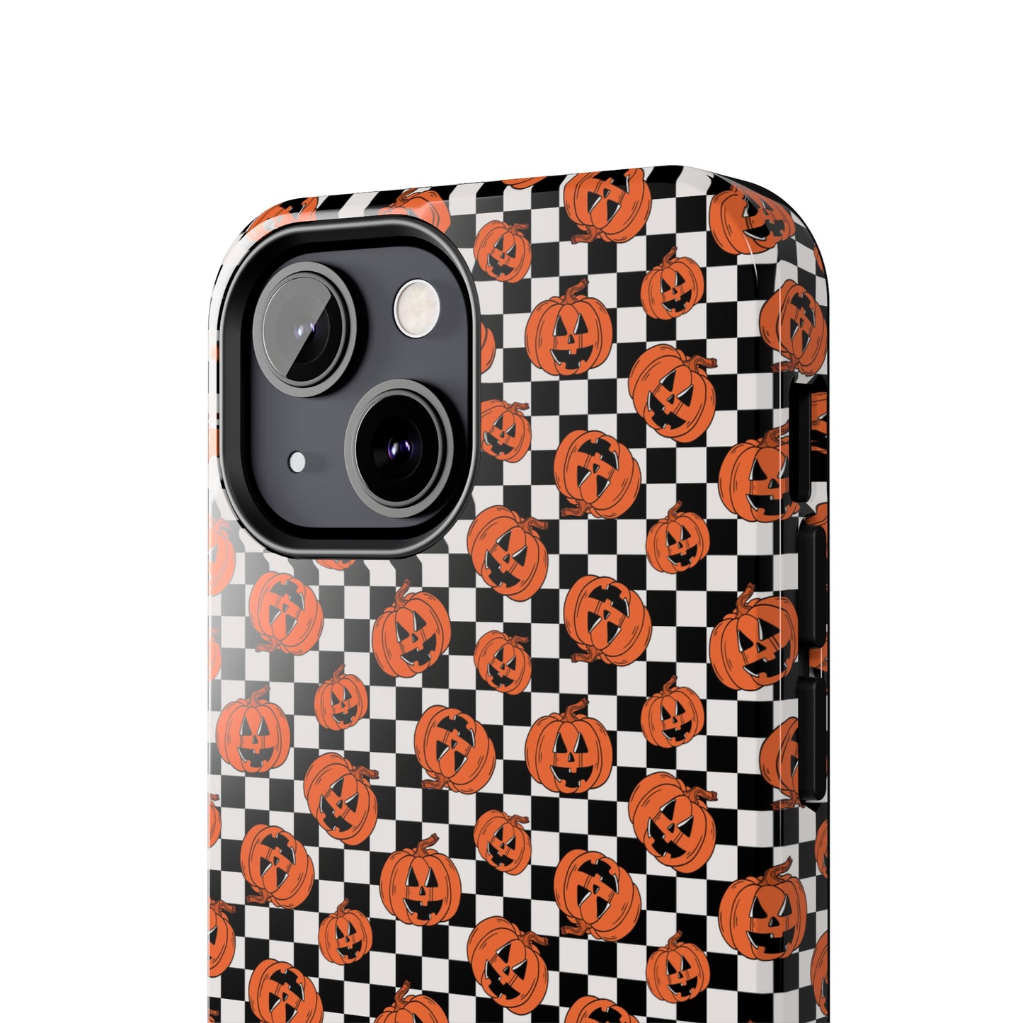 Pumpkin / Jack-O-Lantern Checkerboard Halloween/ Fall Patterned Tough Phone Cases