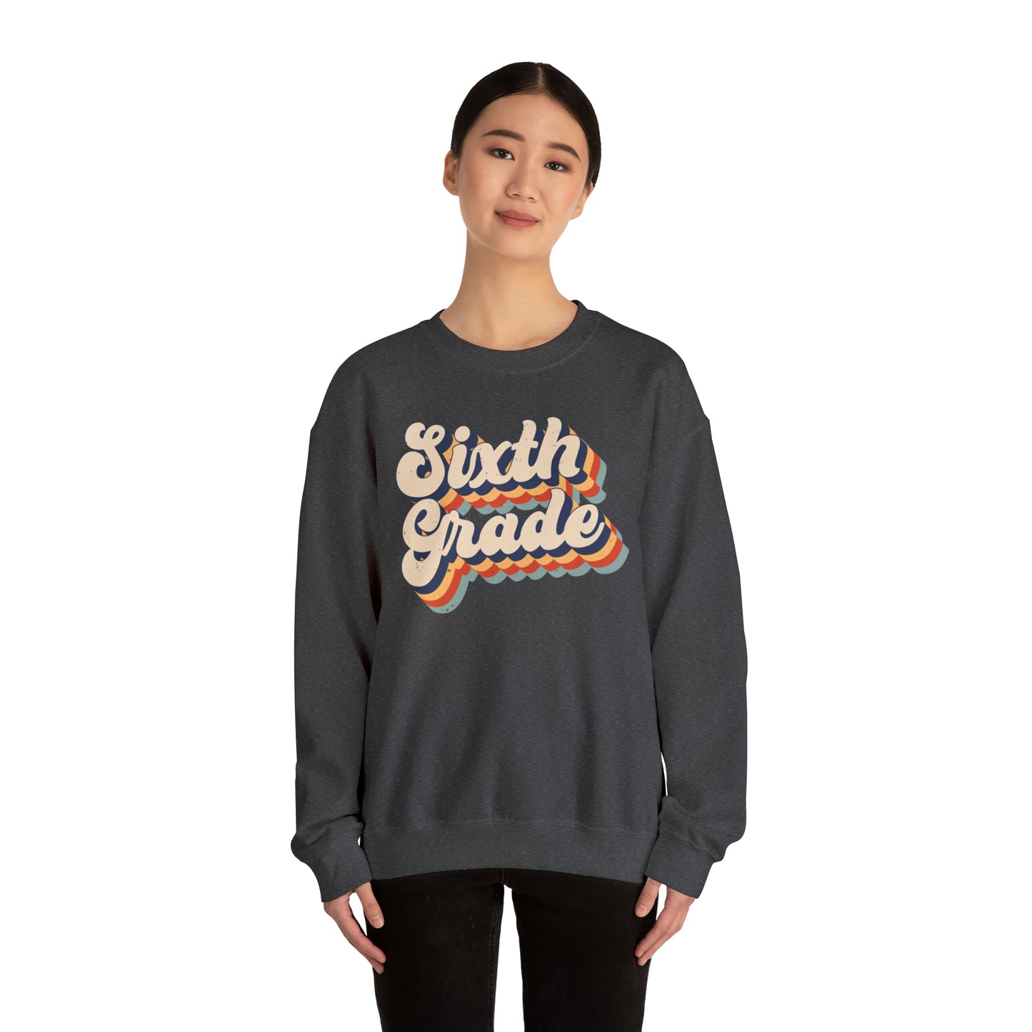 Retro Sixth Grade Unisex Heavy Blend™ Crewneck Sweatshirt