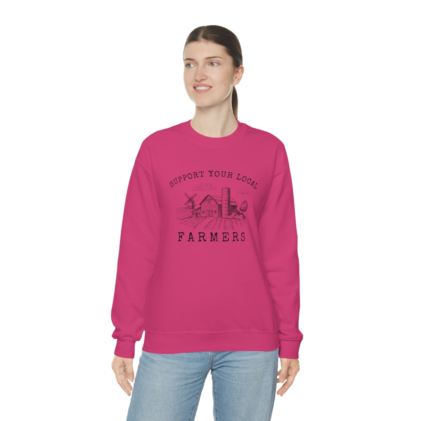 "Support Your Local Farmers - Wide Scene" - Unisex Heavy Blend™ Crewneck Sweatshirt