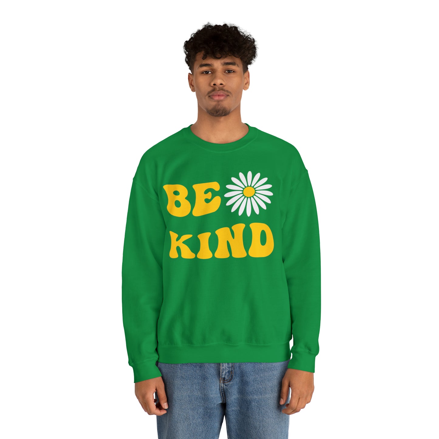 Be Kind Yellow Sunflower Unisex Heavy Blend™ Crewneck Sweatshirt