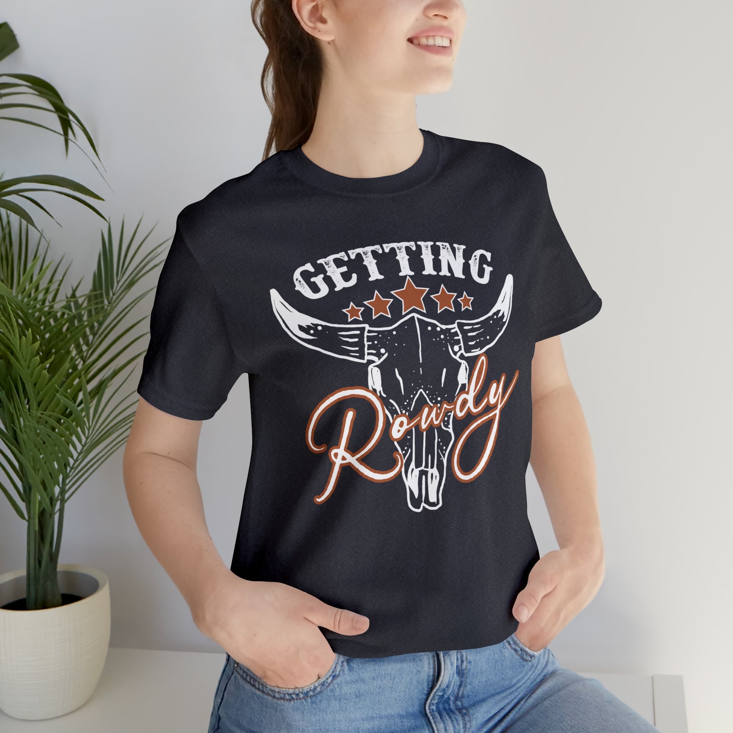 Vintage Getting Rowdy Party/ Bridesmaid/ Groomsman T-Shirt - White Ink