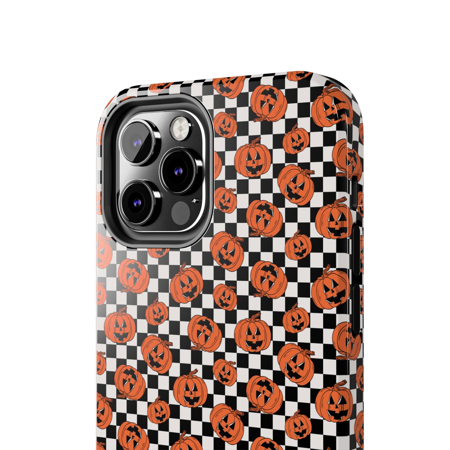 Pumpkin / Jack-O-Lantern Checkerboard Halloween/ Fall Patterned Tough Phone Cases