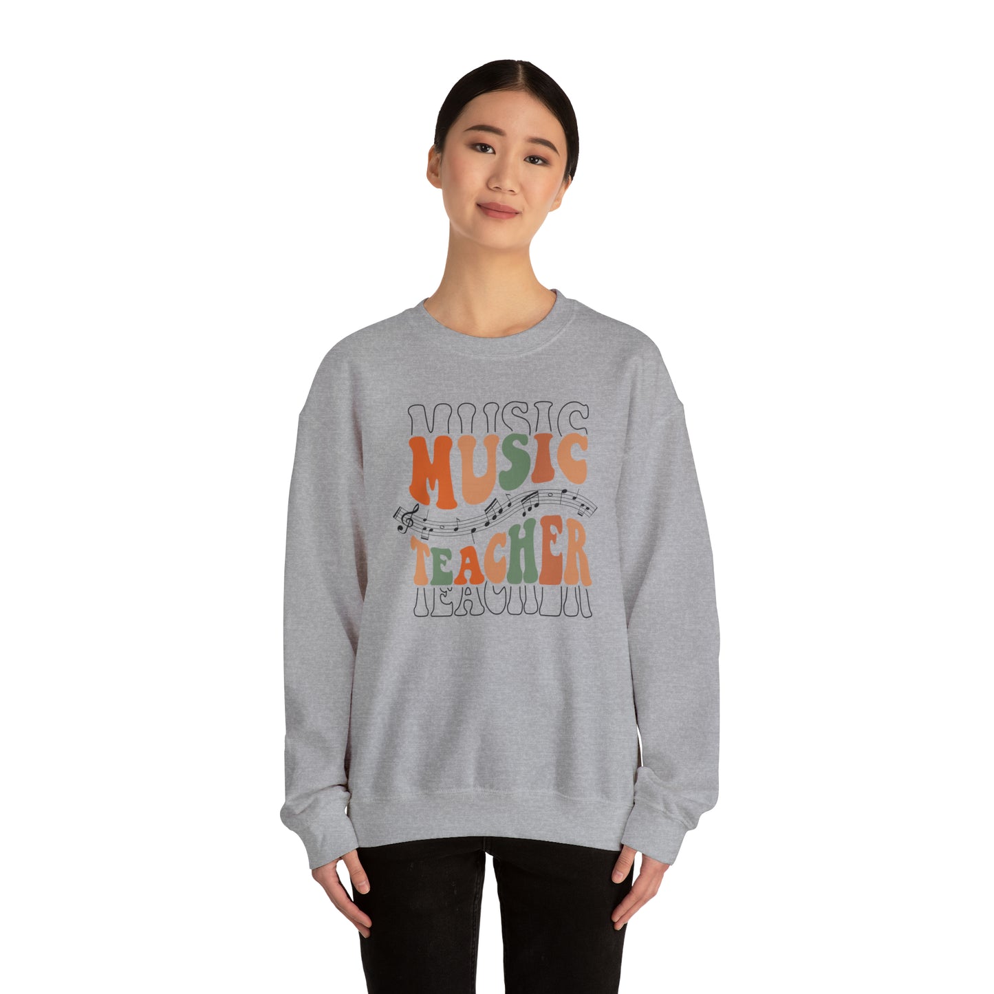 Music Teacher Multi-Line Heavyweight Crewneck Sweatshirt