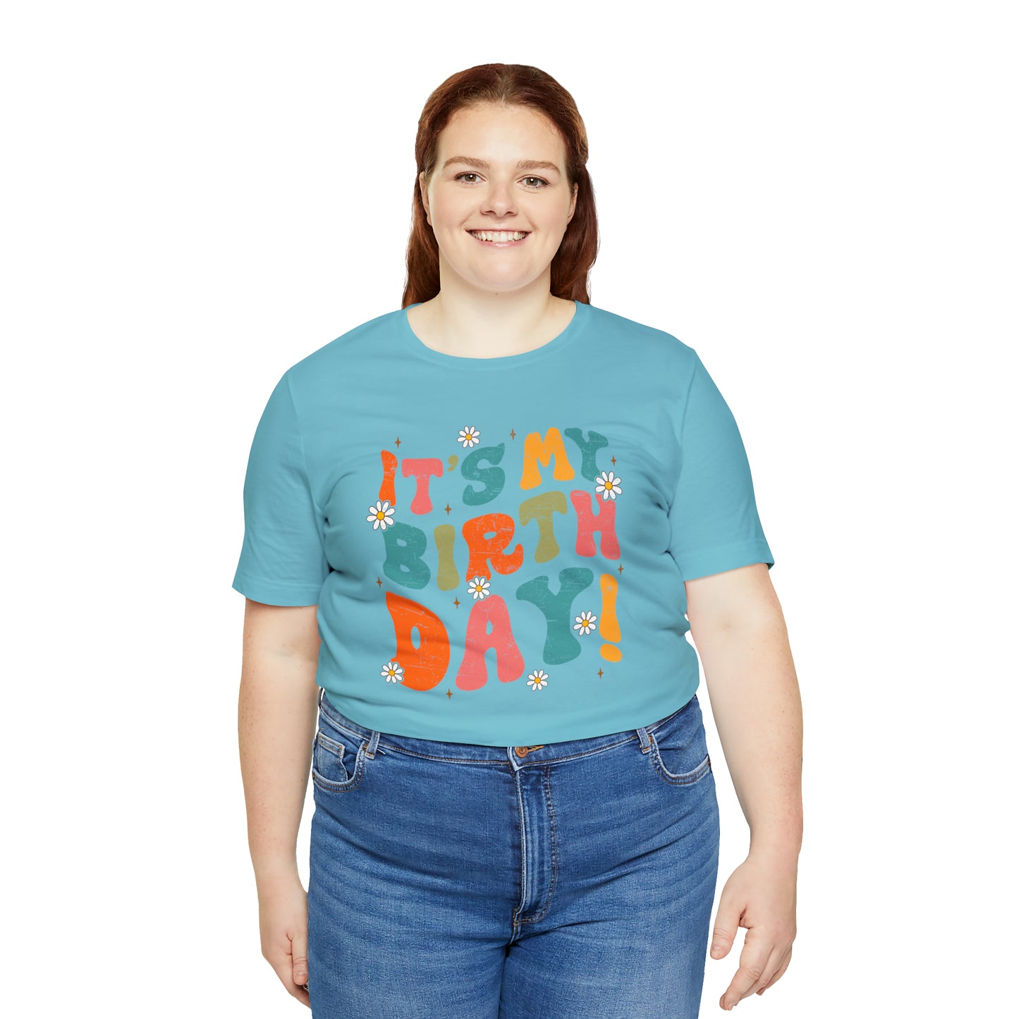 Distressed It's My Birthday Colorful Daisy T-Shirt