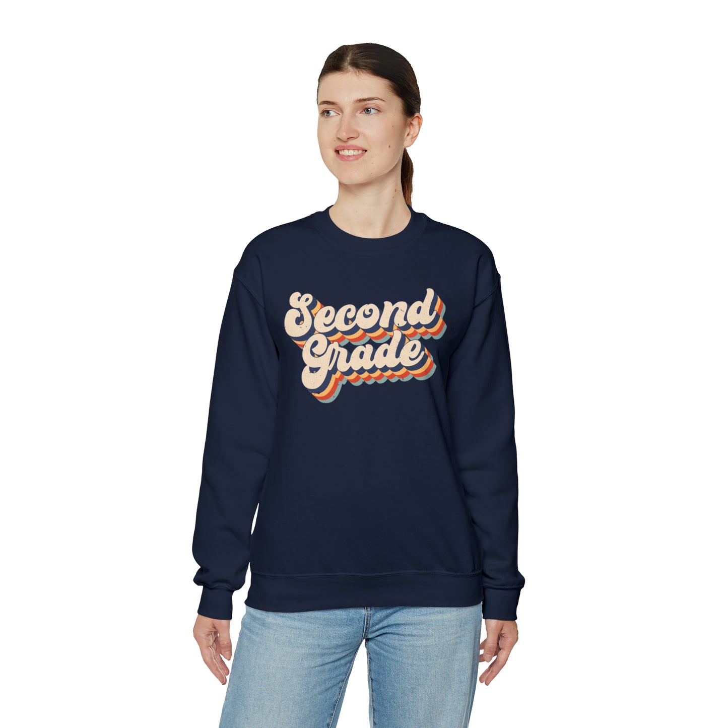 Retro Second Grade Unisex Heavy Blend™ Crewneck Sweatshirt