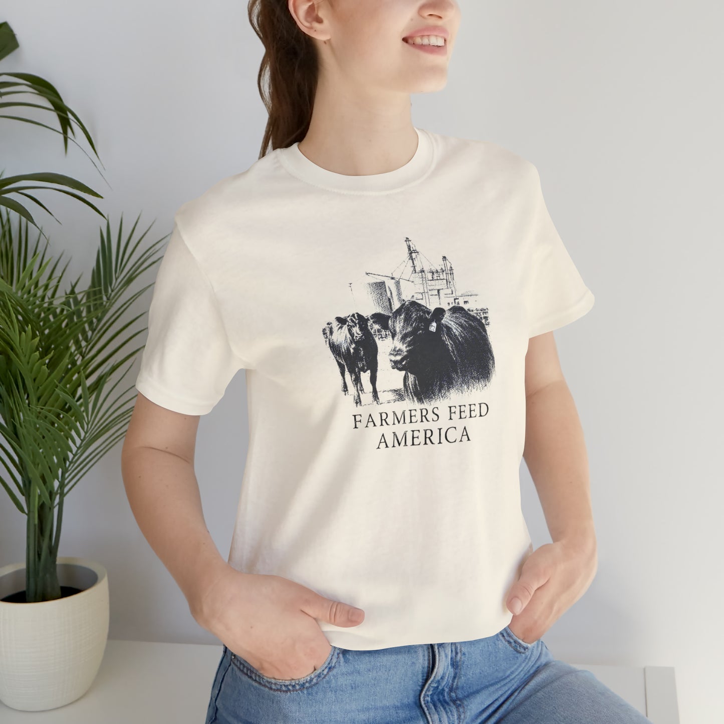 "Farmers Feed America" Unisex Jersey Short Sleeve Tee