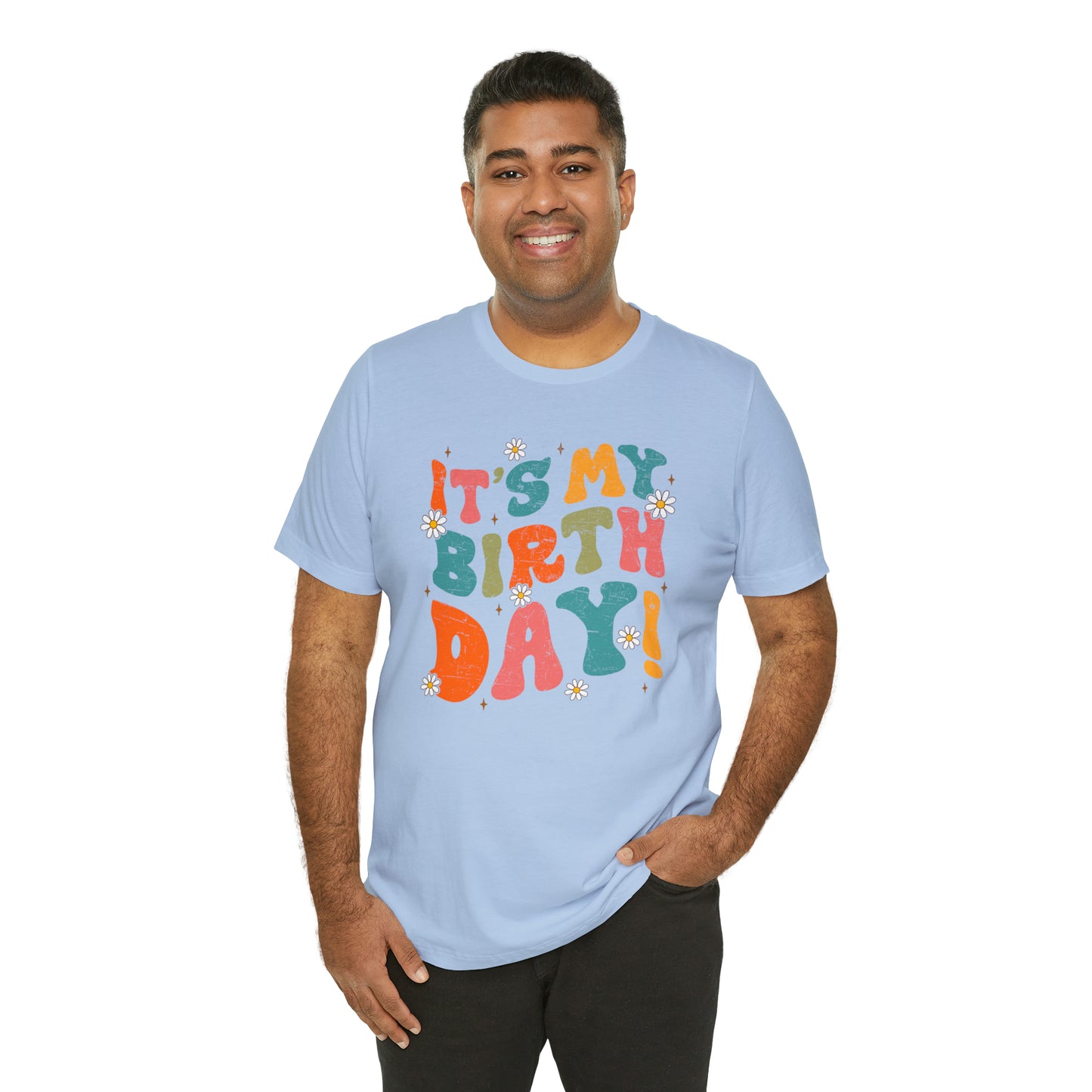 Distressed It's My Birthday Colorful Daisy T-Shirt