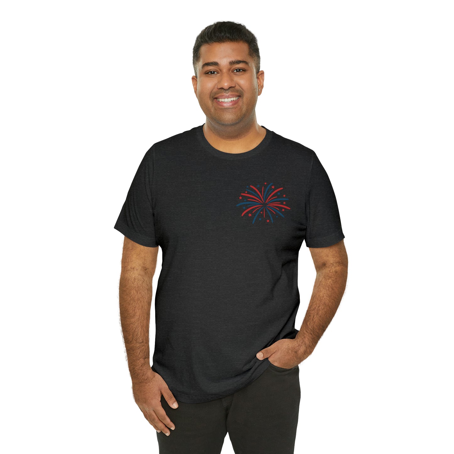 "Land of the Free Because of the Brave" Unisex Jersey Short Sleeve Tee (Front and Back Design)