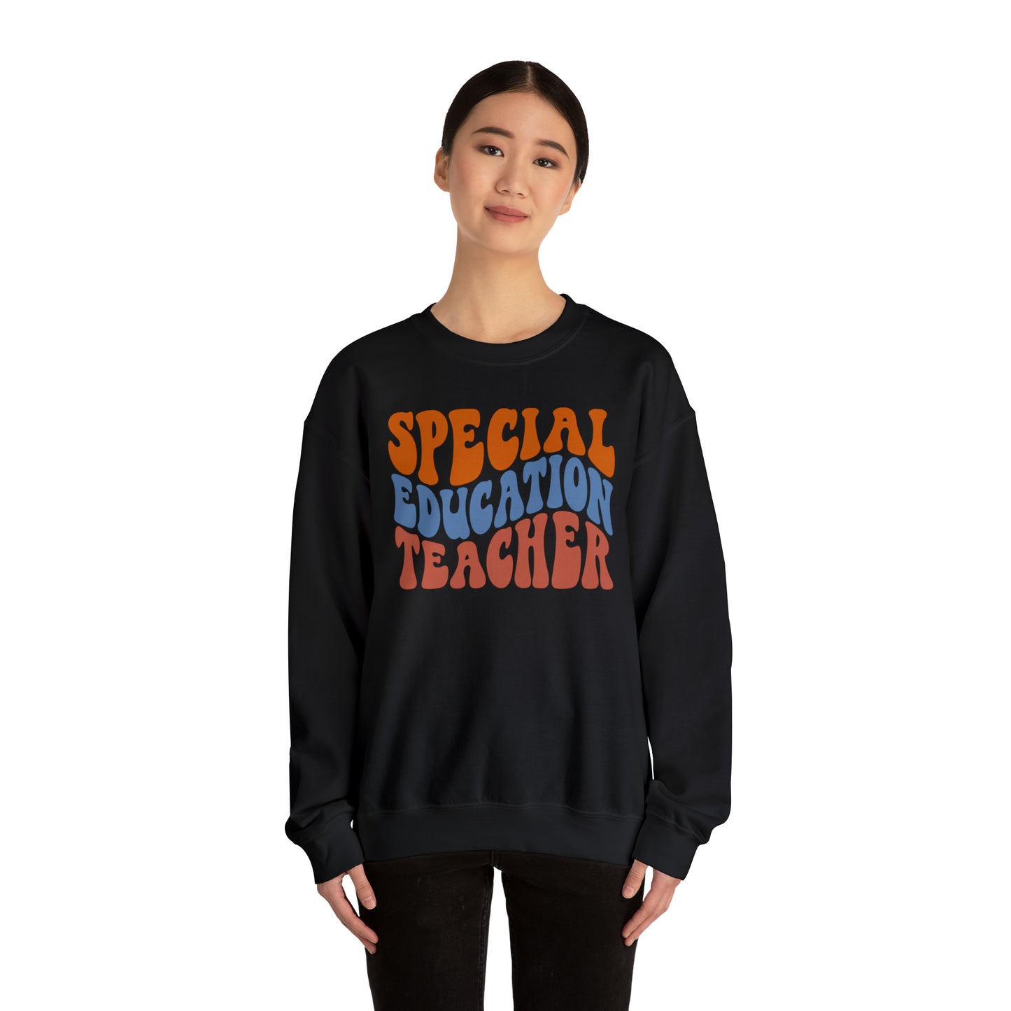 Retro Warm Colored Special Education Teacher Unisex Heavy Blend™ Crewneck Sweatshirt