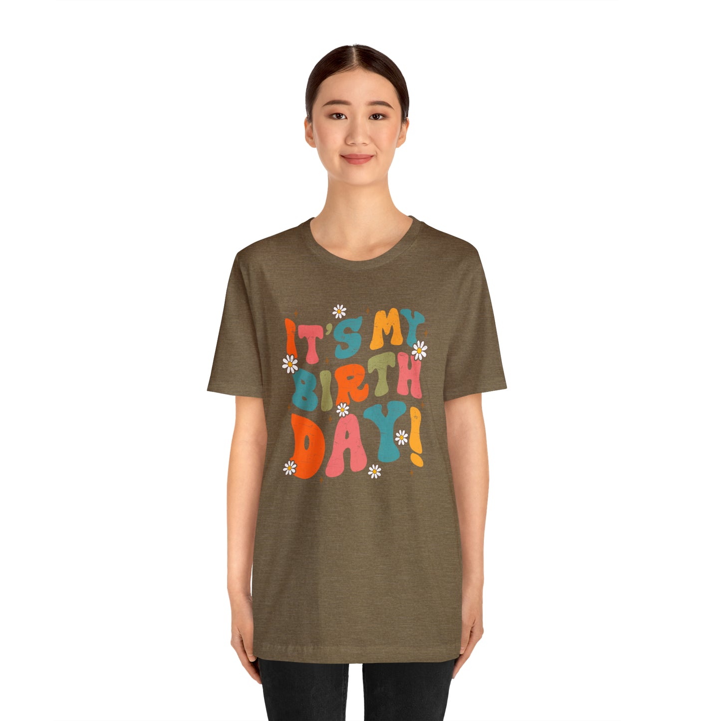 Distressed It's My Birthday Colorful Daisy T-Shirt