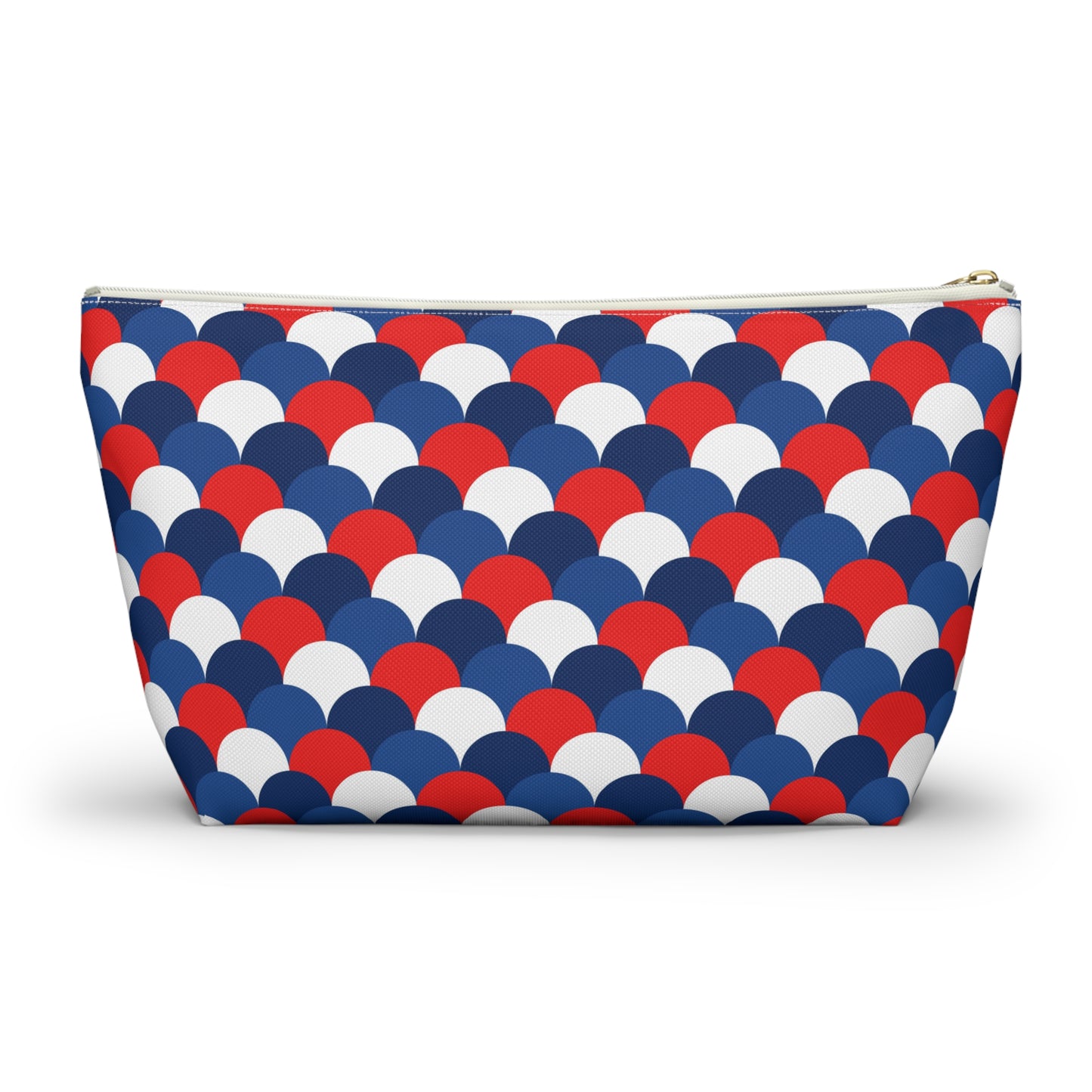USA America 4th of July Mermaid Scale Red, White and Blue Print Design Accessory Pouch w T-bottom