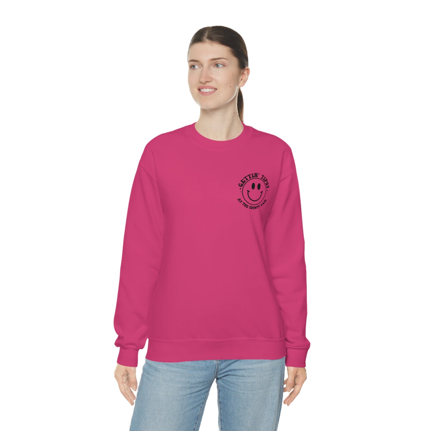 "Gettin' Tipsy at the County Fair" (Front & Back Design) - Unisex Heavy Blend™ Crewneck Sweatshirt