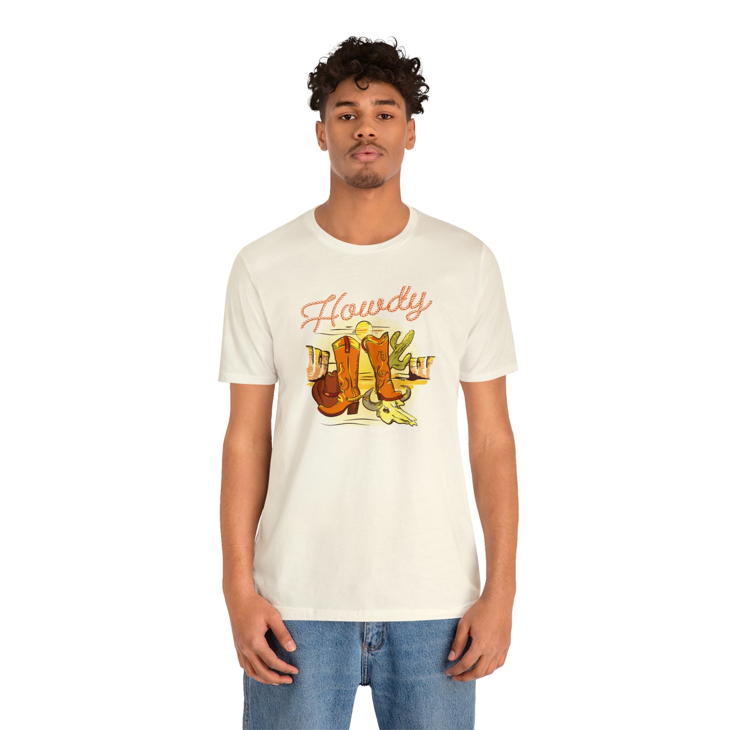 "Rope Howdy with boots" Unisex Jersey Short Sleeve Tee