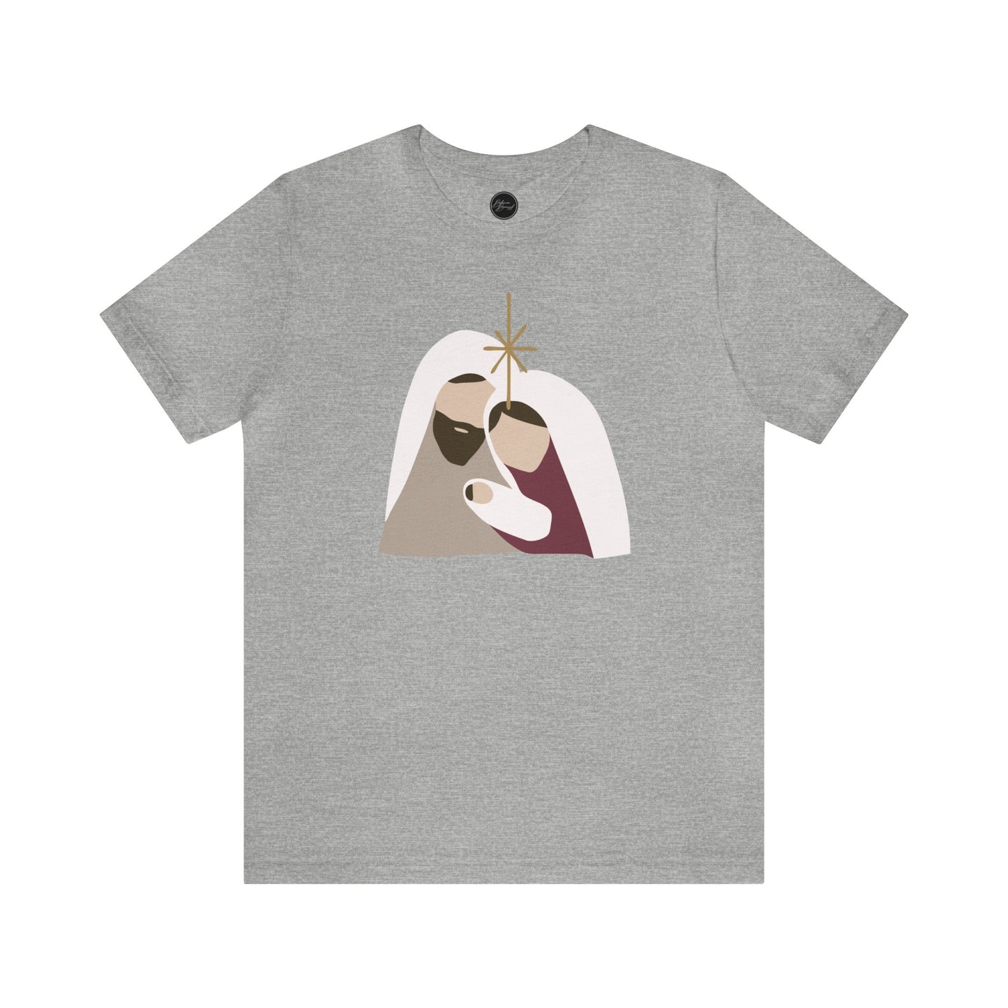 Holy Family Christmas Christian Bella Jersey Short Sleeve Tee (Unisex)