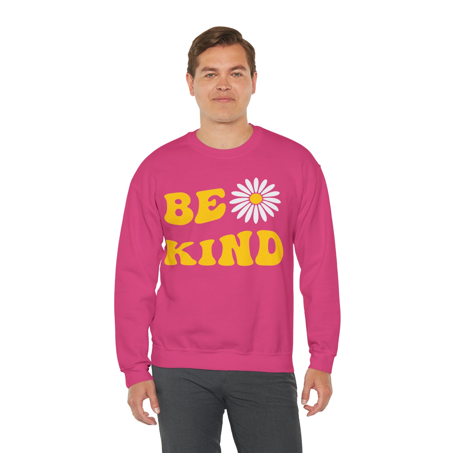 Be Kind Yellow Sunflower Unisex Heavy Blend™ Crewneck Sweatshirt