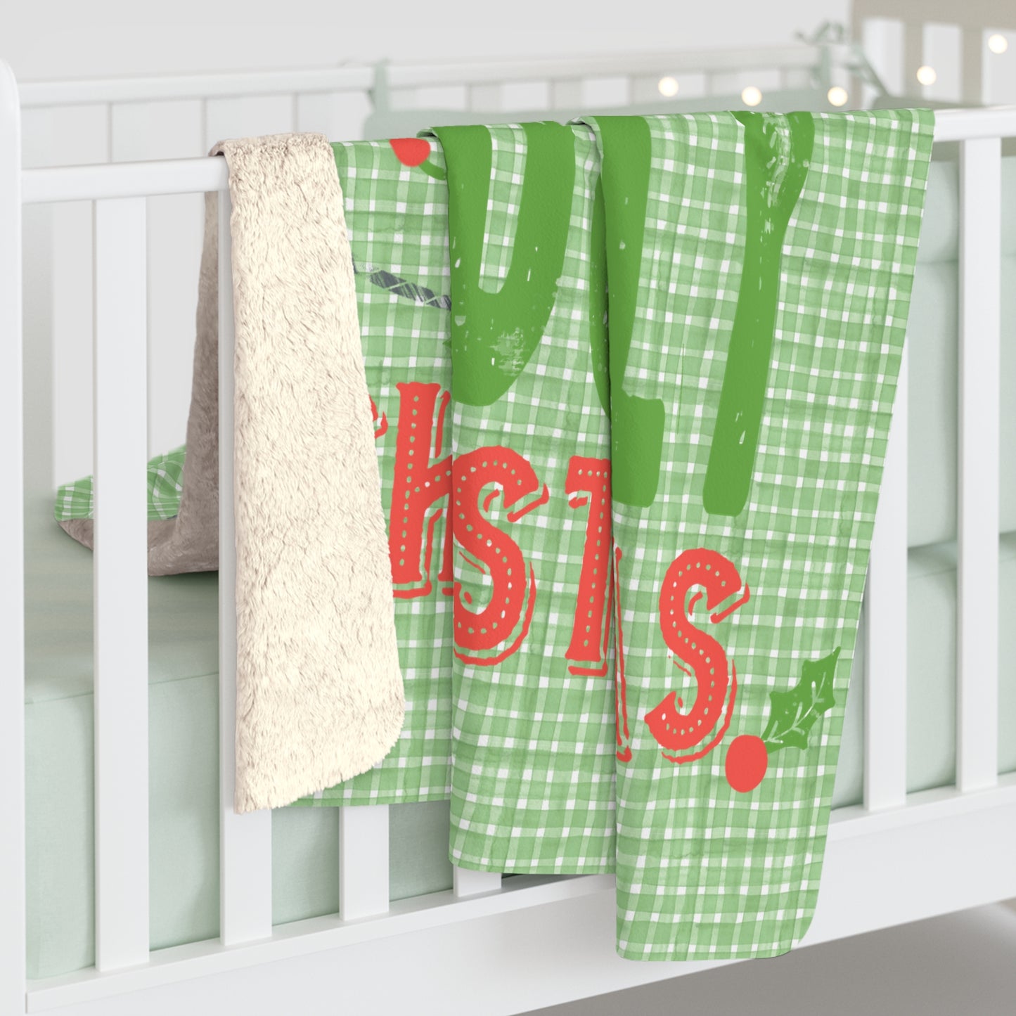 Holly Dolly Christmas Sherpa Fleece Blanket
