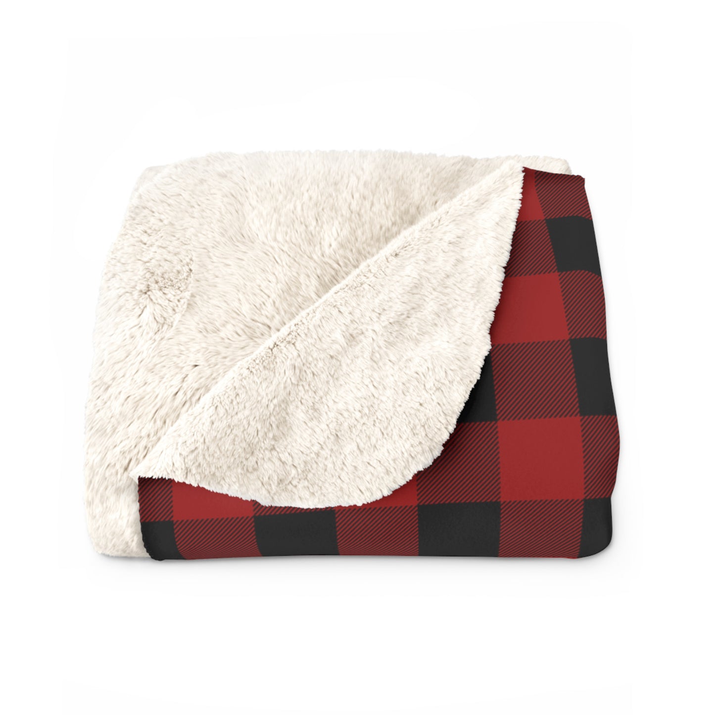 Red and Black Buffalo Plaid Sherpa Fleece Blanket