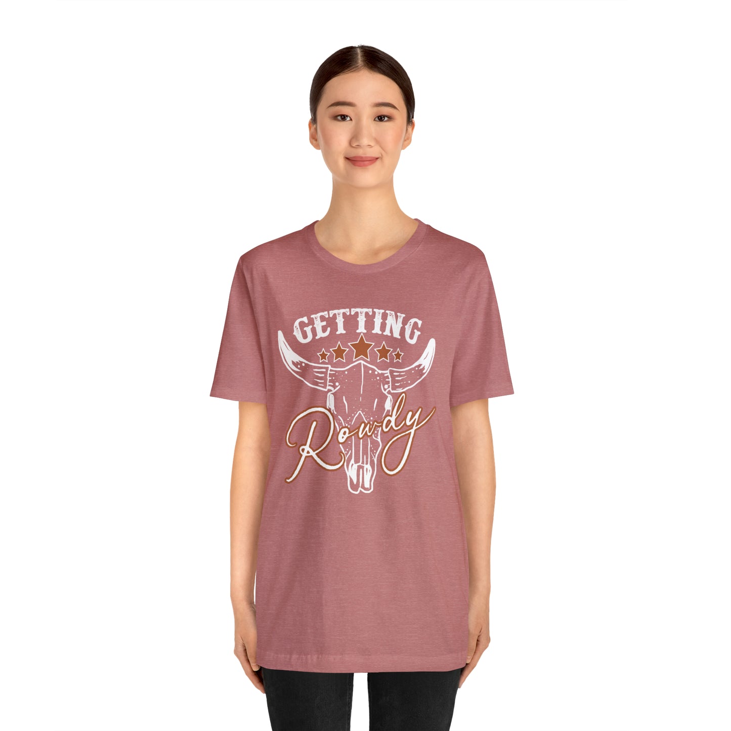 Vintage Getting Rowdy Party/ Bridesmaid/ Groomsman T-Shirt - White Ink