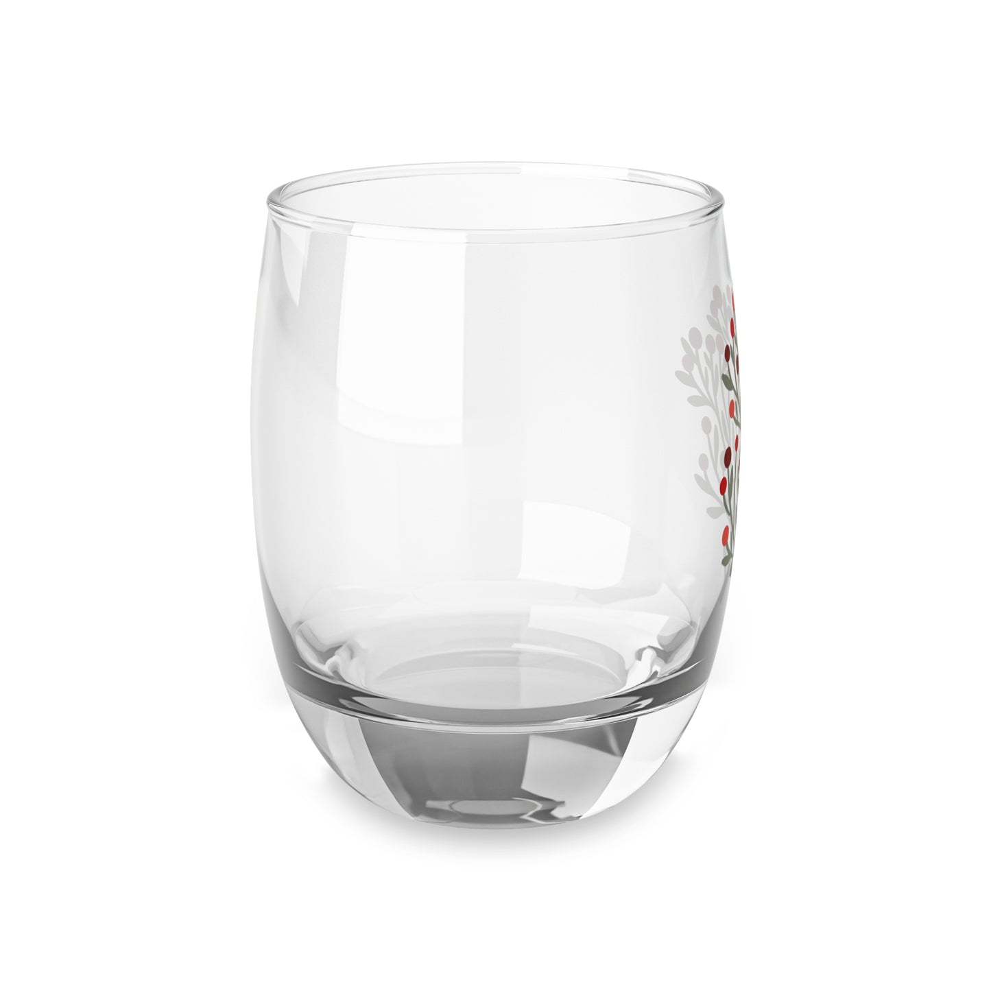 Christmas Berry Greenery Whiskey Glass