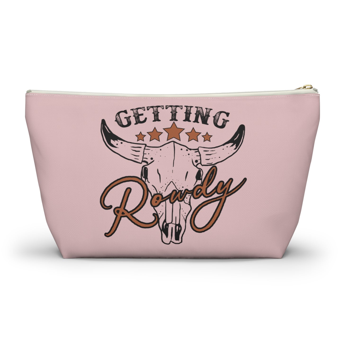Rustic Getting Rowdy Bridesmaid/ Party Crew Print Design Accessory Pouch w T-bottom