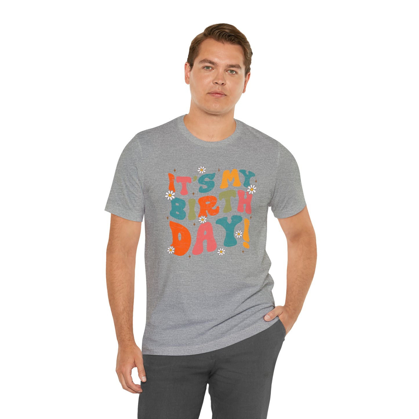Distressed It's My Birthday Colorful Daisy T-Shirt