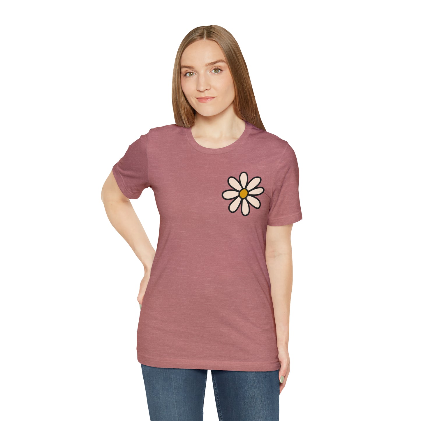 Distressed Daisy Love Like Jesus - Front and Back Design - T-Shirt