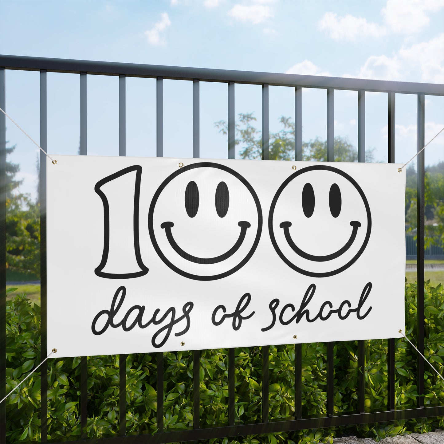 Be Creative 100 Days of School School Matte Banner - White