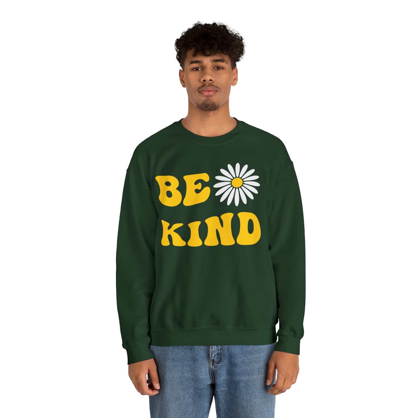 Be Kind Yellow Sunflower Unisex Heavy Blend™ Crewneck Sweatshirt