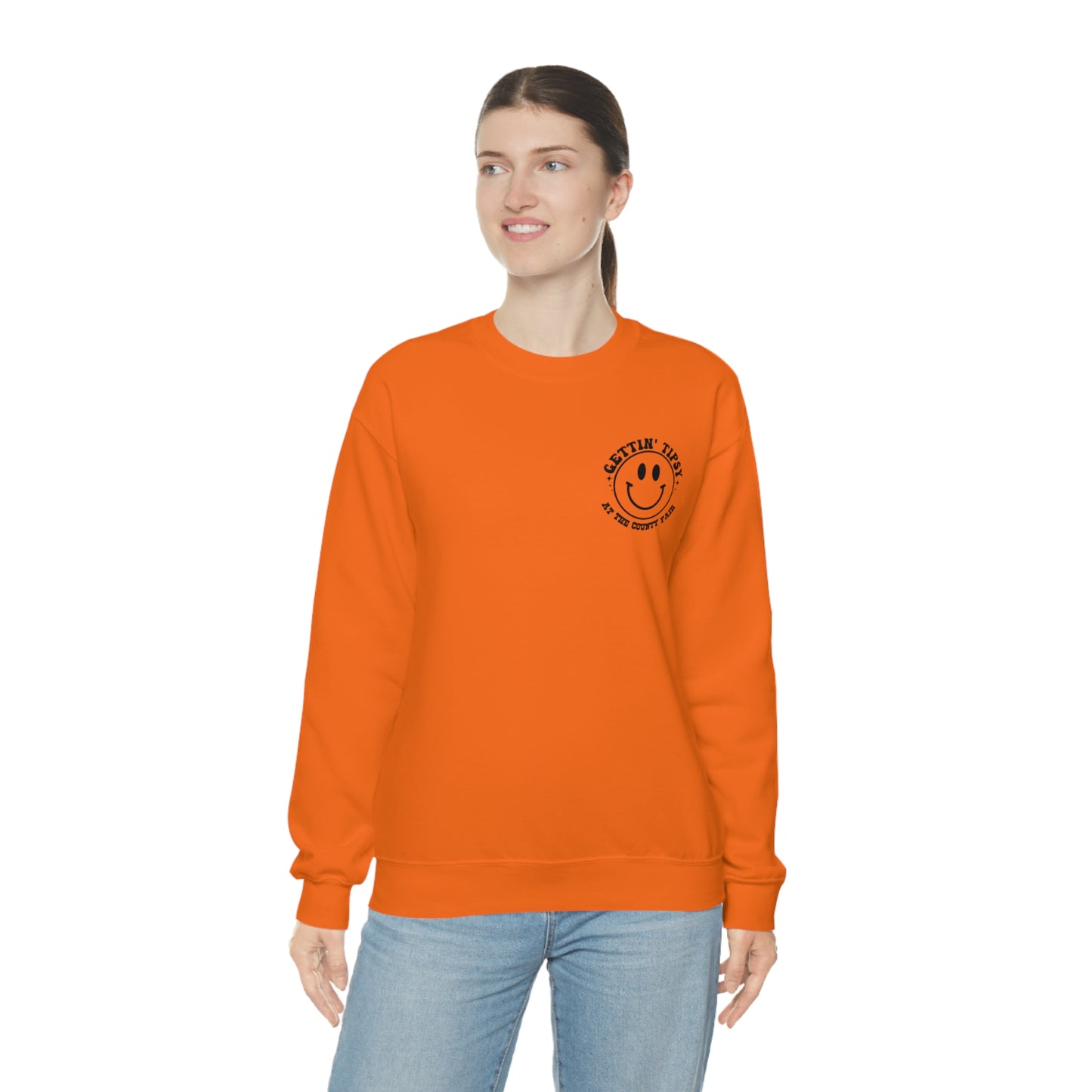 "Gettin' Tipsy at the County Fair" (Front & Back Design) - Unisex Heavy Blend™ Crewneck Sweatshirt
